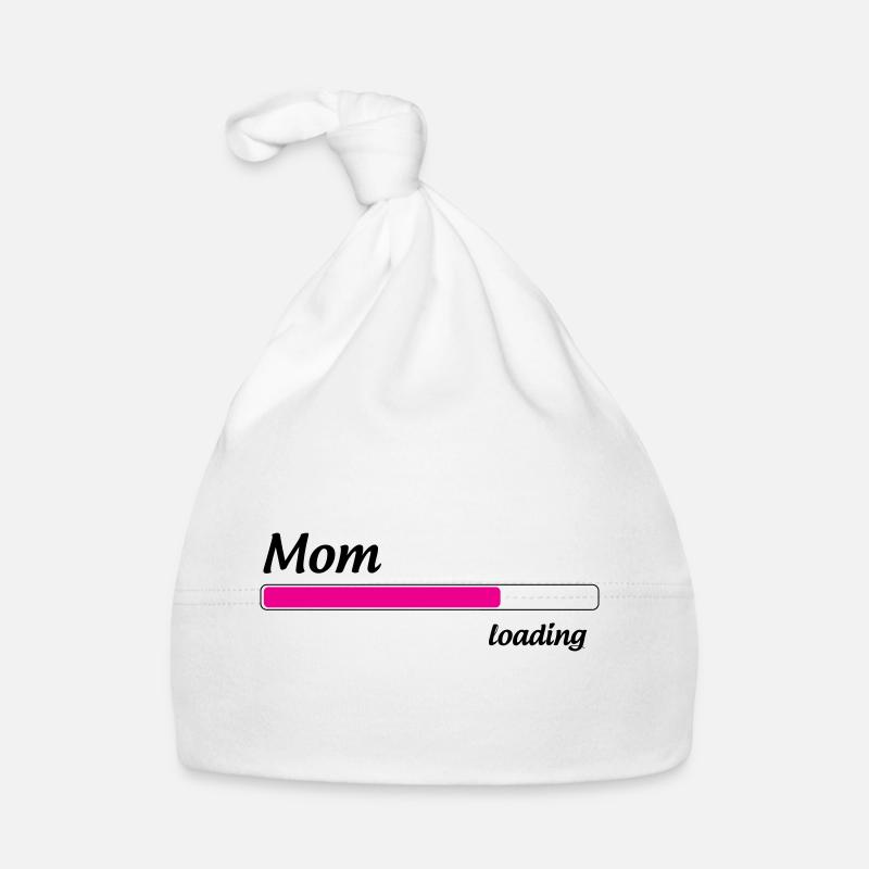 Mama lädt... Bitte warten - Werdende Mutter - Baby Bio-Mütze - Weiß
