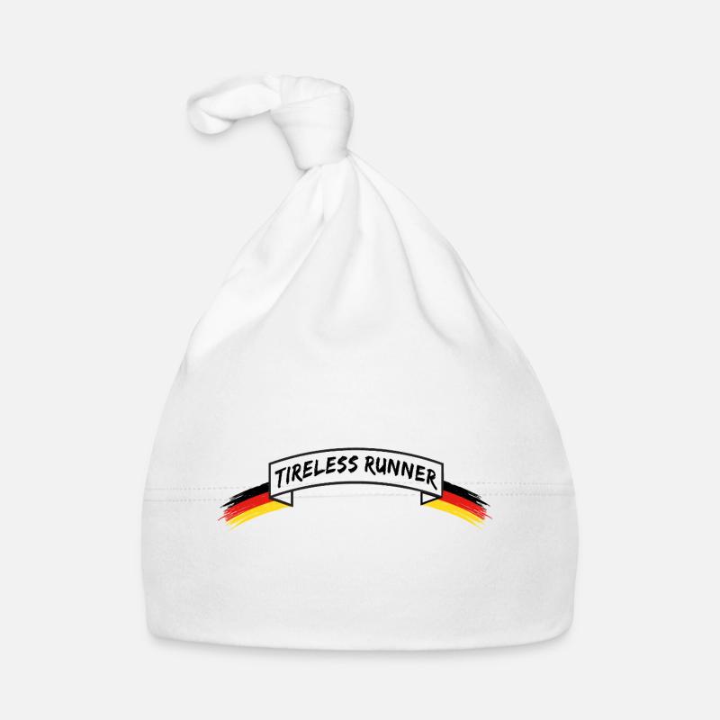 Coureur infatigable | Bannière allemande - Bonnet bio Bébé - blanc