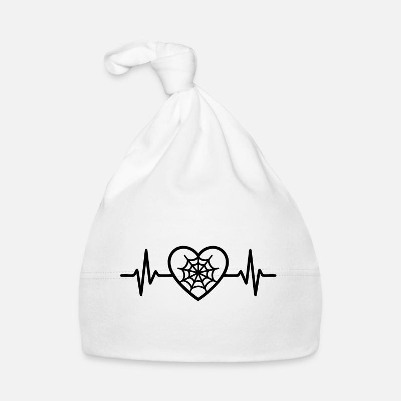 Spider Web Halloween Heart Organic Baby Cap