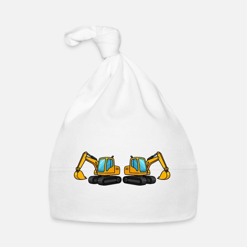 Silhouette de machine de construction double Bonnet bio Bébé