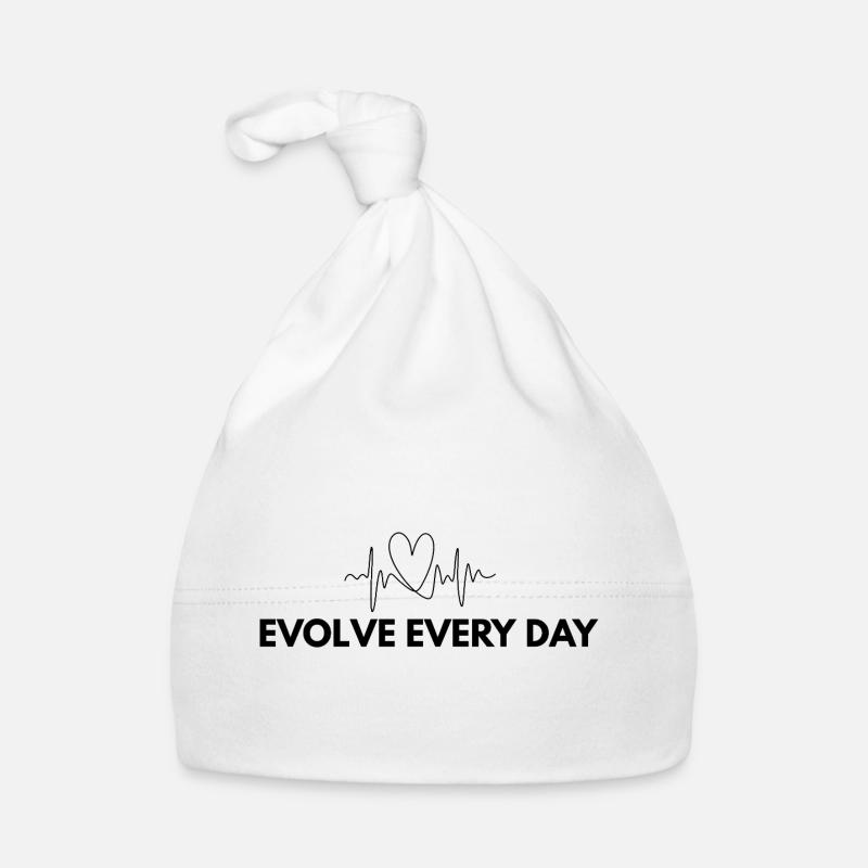 Evolve Every Day Shirt – Growth Mindset Print Baby Bio-Mütze
