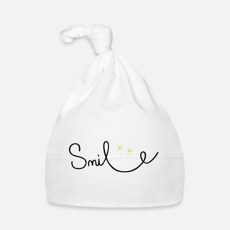 Flowery smile in cursive script Organic Baby Cap