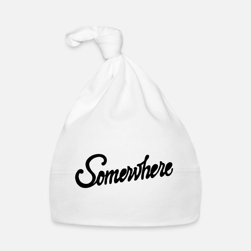 Quelque part Calligraphie Conception de Lettrage à la Main Bonnet bio Bébé