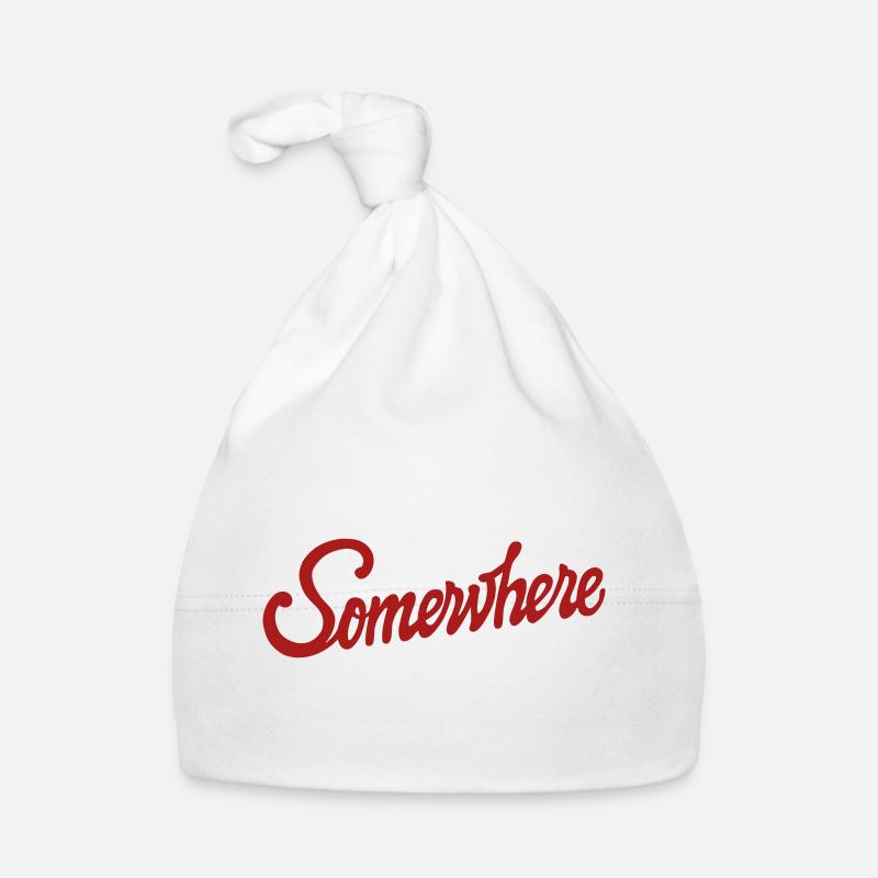 Quelque part Calligraphie Conception de Lettrage à la Main Bonnet bio Bébé