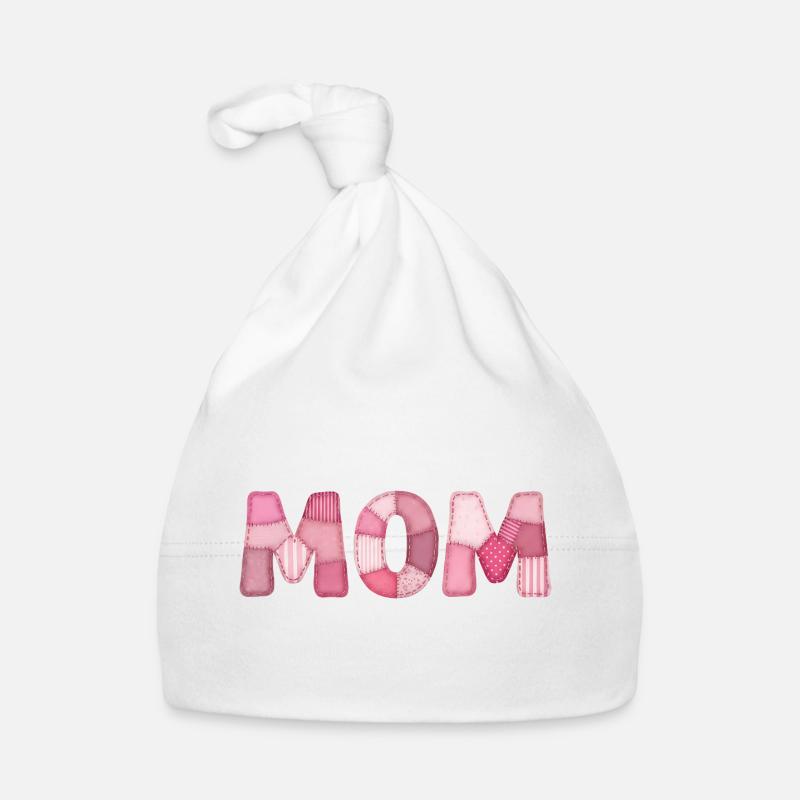 Mom Rosa Patchwork Mutter Motiv Baby Bio-Mütze