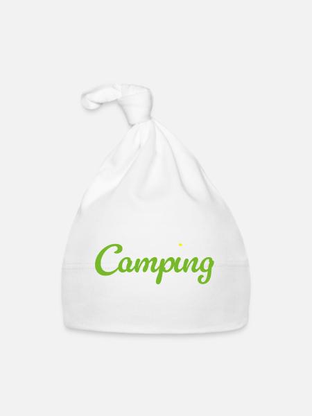 Camping Flower Camper Quotes Hobby Summer Van Life - Organic Baby Cap - white - Front