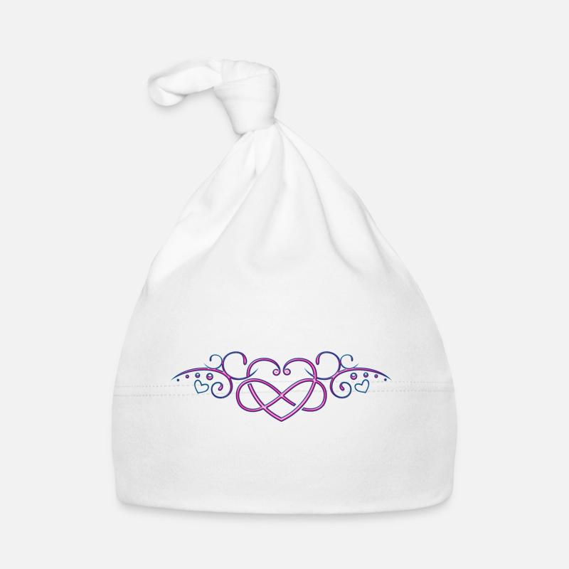 Coeur avec signe de l'infini, rose Bonnet bio Bébé