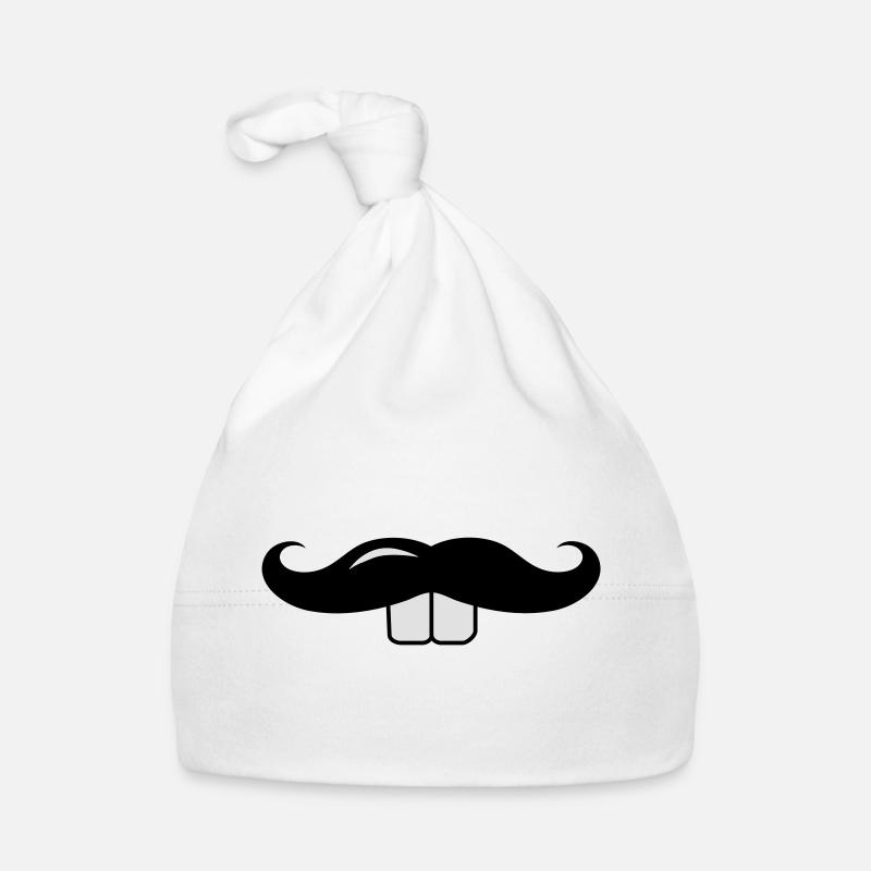 Schnurrbart mit Hasenzähne Baby Bio-Mütze
