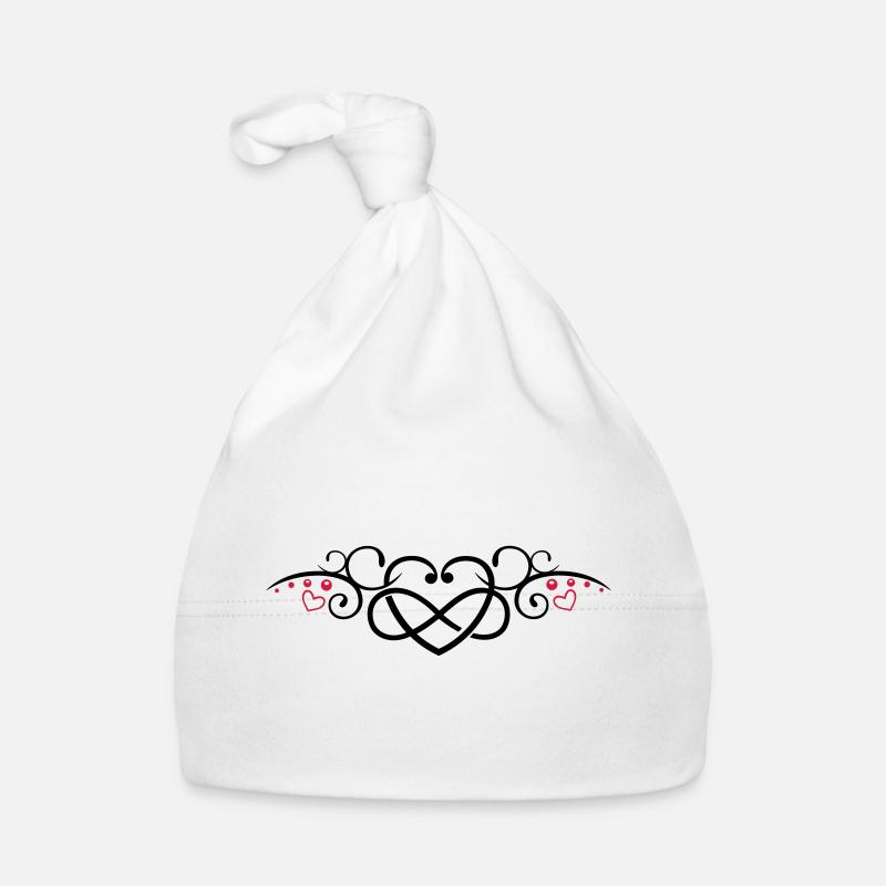 Heart with infinity symbol, Tribal & tattoo style Organic Baby Cap
