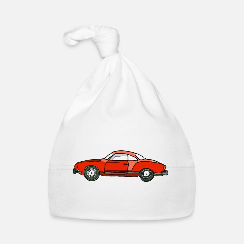 Roter Oldtimer Seitenansicht Baby Bio-Mütze