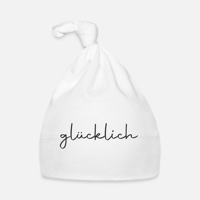 glücklich - Baby Bio-Mütze - Weiß