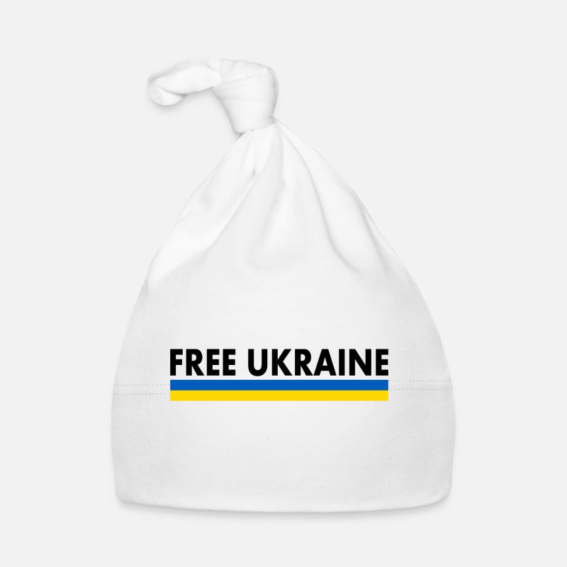 Free ukraine - Bonnet bio Bébé - blanc