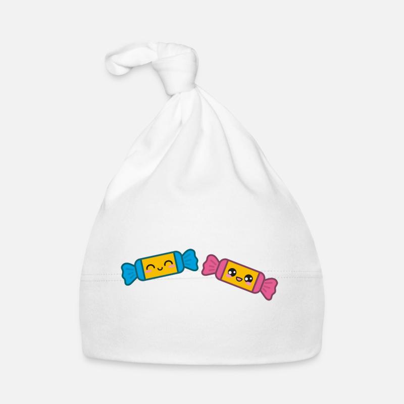Bonbons Kawaii - Bonnet bio Bébé - blanc