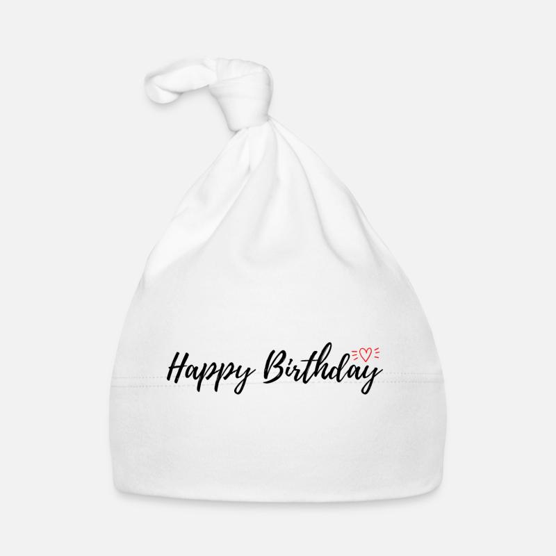 Bon anniversaire - Bonnet bio Bébé - blanc