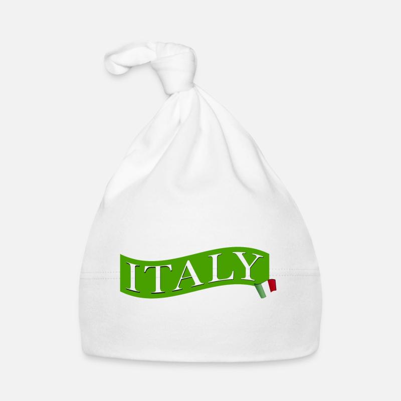 ITALY green with flag Organic Baby Cap