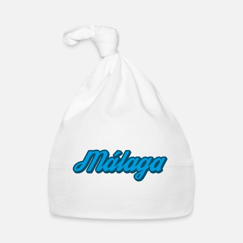 Málaga Coastal Script Blu Cappellino ecologico per neonato