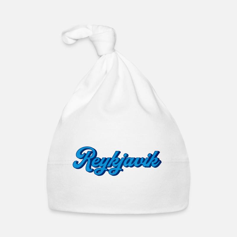 Reykjavik Blue Script Logo Organic Baby Cap