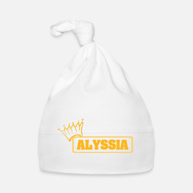 Idée cadeau pour Alyssia Nom Prénom Bonnet bio Bébé
