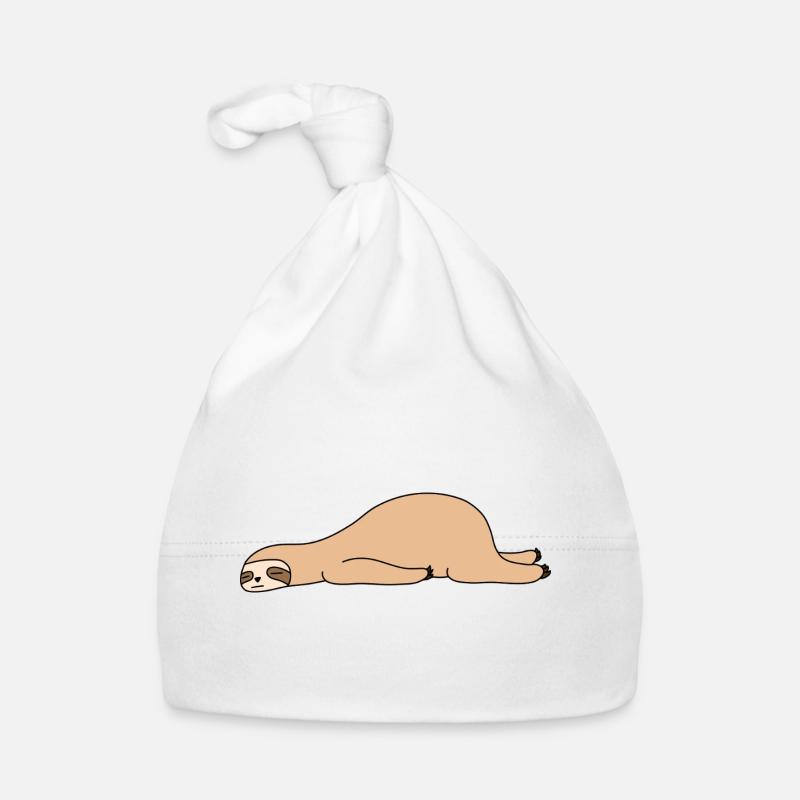 Lazy Sloth Sleeping Animal Funny Humor Design  Organic Baby Cap