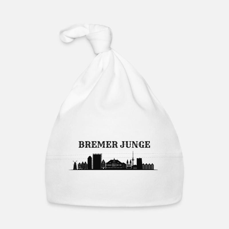 Bremer Junge Skyline Silhouette Baby Bio-Mütze