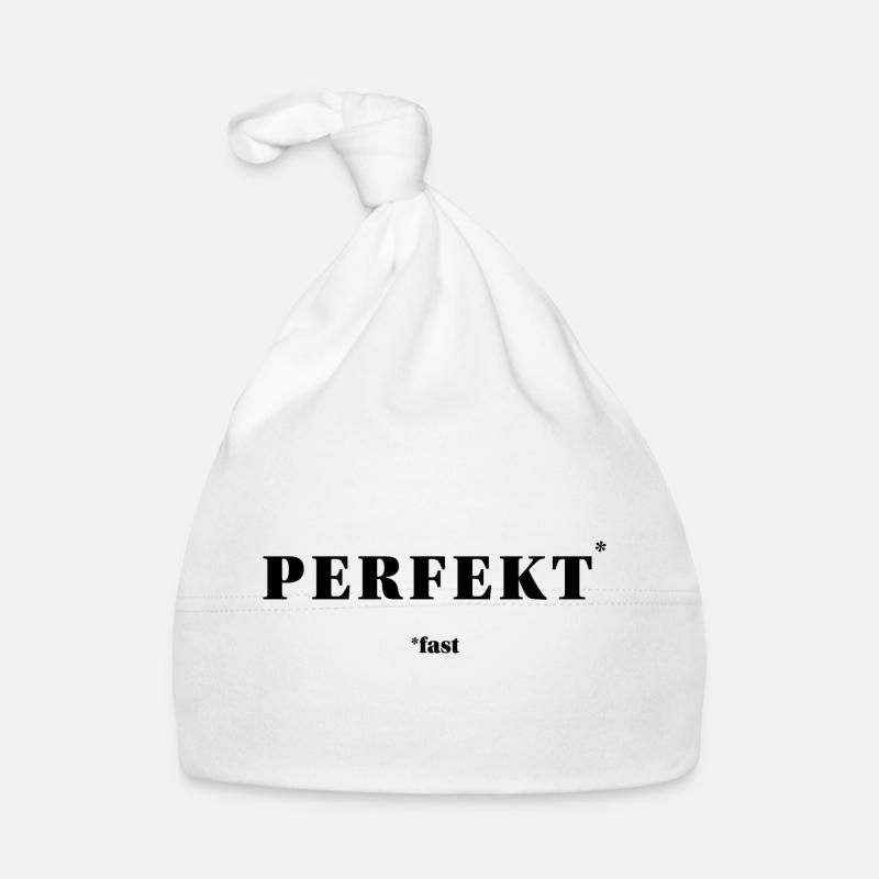 PERFECT – ALMOST | ironic minimal statement Organic Baby Cap