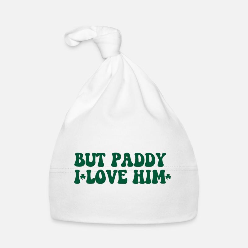 But Paddy I Love Him - Green Typography Organic Baby Cap