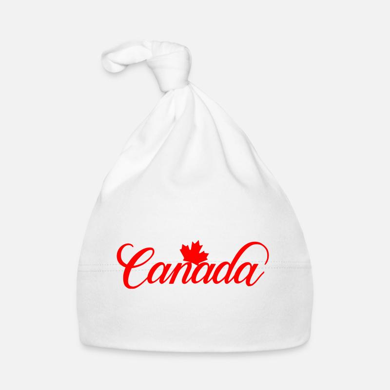 Canada Lettering with Maple Leaf Organic Baby Cap