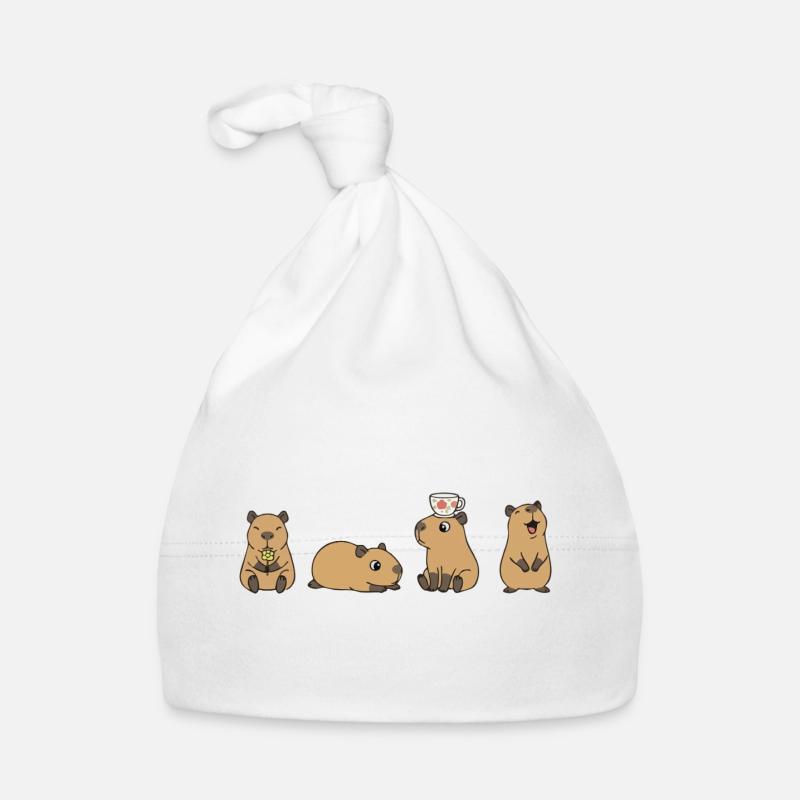 Capybara Tea Time Quartett Baby Bio-Mütze
