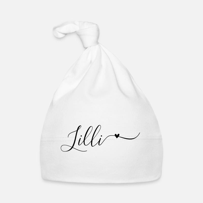 Lilli Surname First Name Decorative Organic Baby Cap