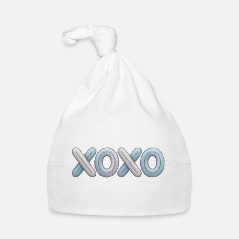 XOXO Patchwork Embroidery Organic Baby Cap