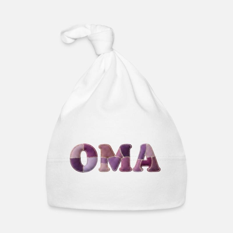 OMA Patchwork Stoff Design Geschenkidee Baby Bio-Mütze