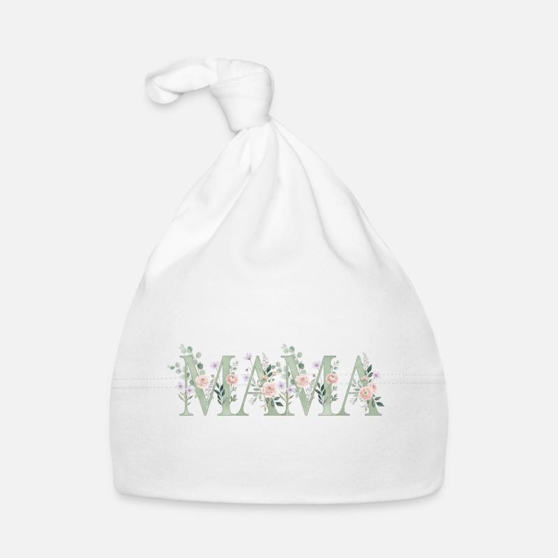 Lettrage floral de maman Bonnet bio Bébé