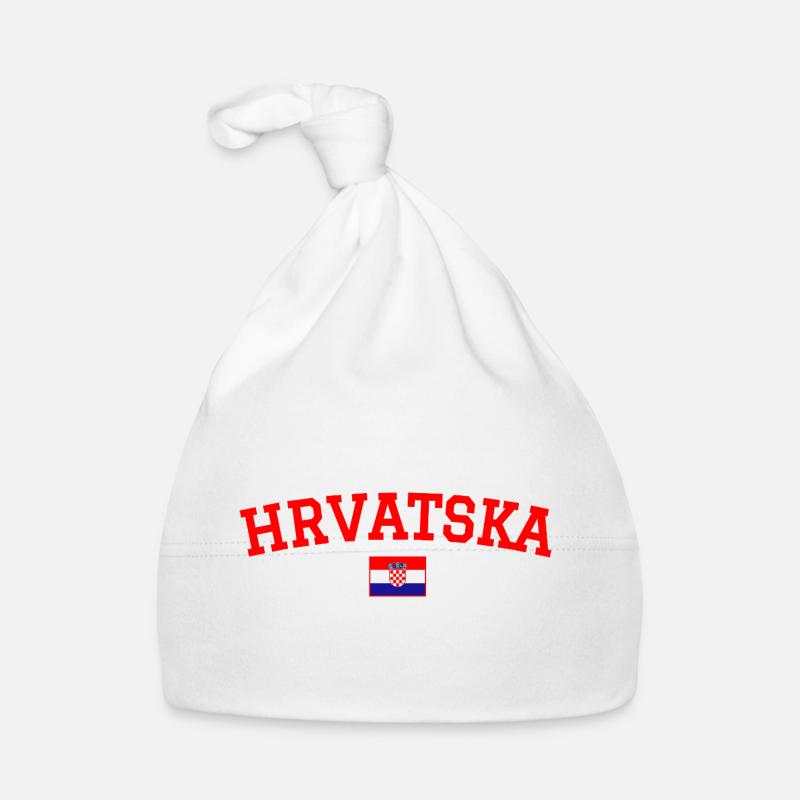 Croatia Flag Design Red Organic Baby Cap
