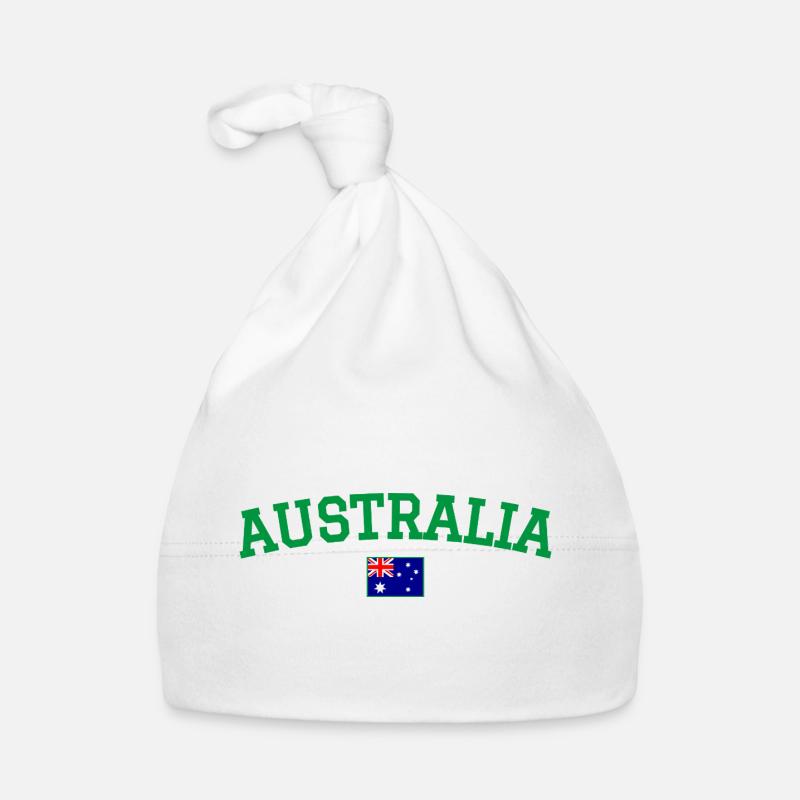 Drapeau de design australien vert Bonnet bio Bébé