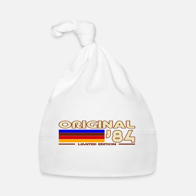 Originale 84er Retro-Streifen Baby Bio-Mütze