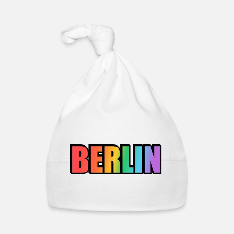 Berlin Rainbow Gradient Letters LGBT Baby Bio-Mütze