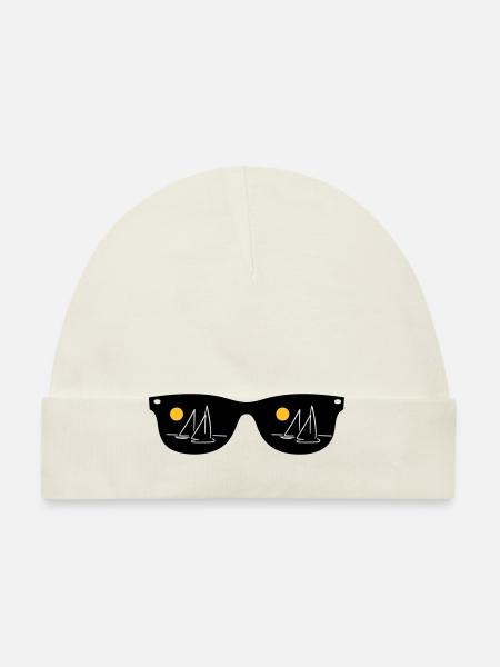 naviguer - Bonnet bio Bébé - blanc - Devant