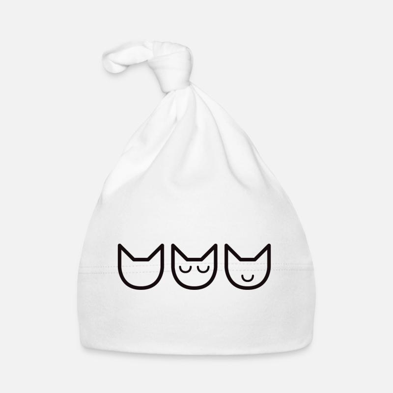 Cats : See no evil, hear no evil, speak no evil Organic Baby Cap