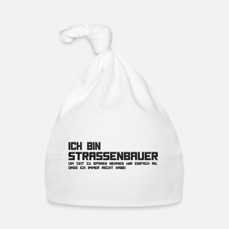 Ich bin Straßenbauer Baby Bio-Mütze