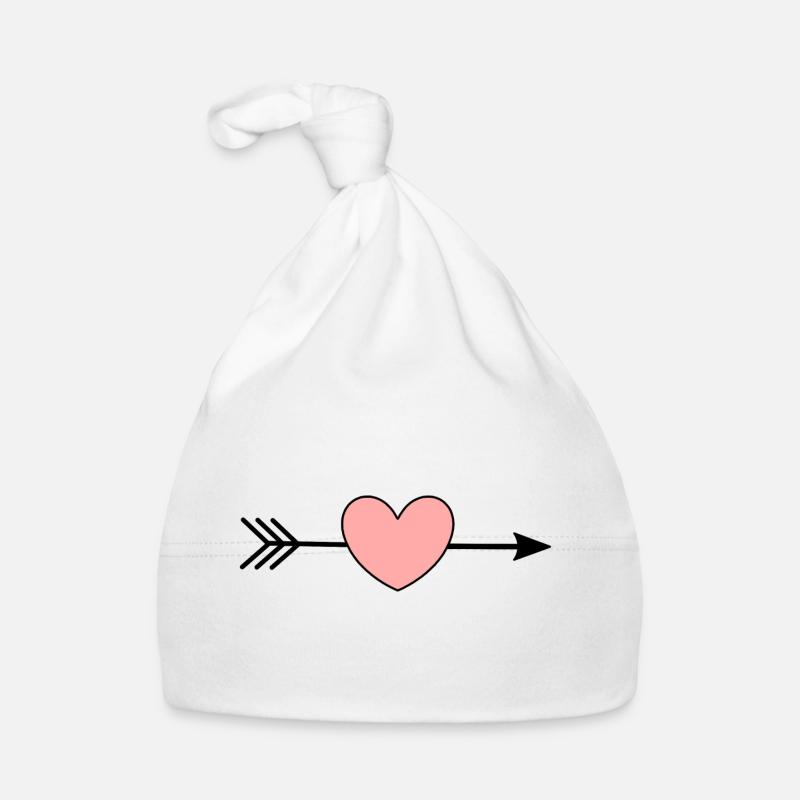 rosa Herz Pfeil Herzen Geschenk Valentinstag Baby Bio-Mütze