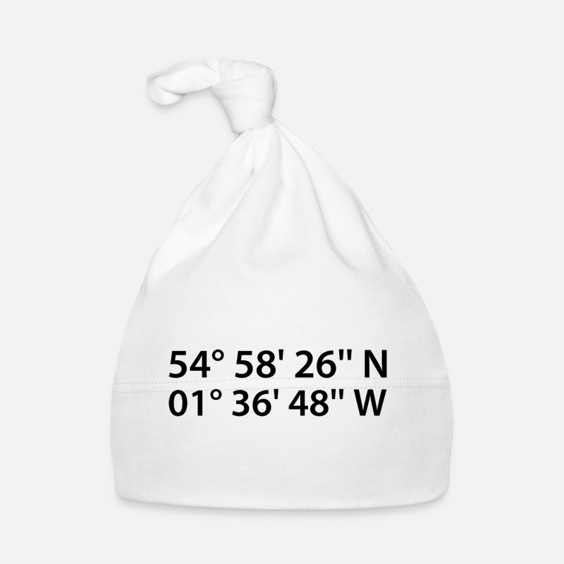 Newcastle upon Tyne coordinates Organic Baby Cap