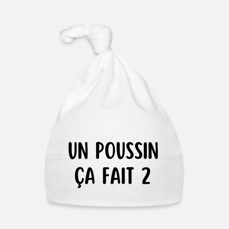 un poussin ça fait 2 - Bonnet bio Bébé - blanc