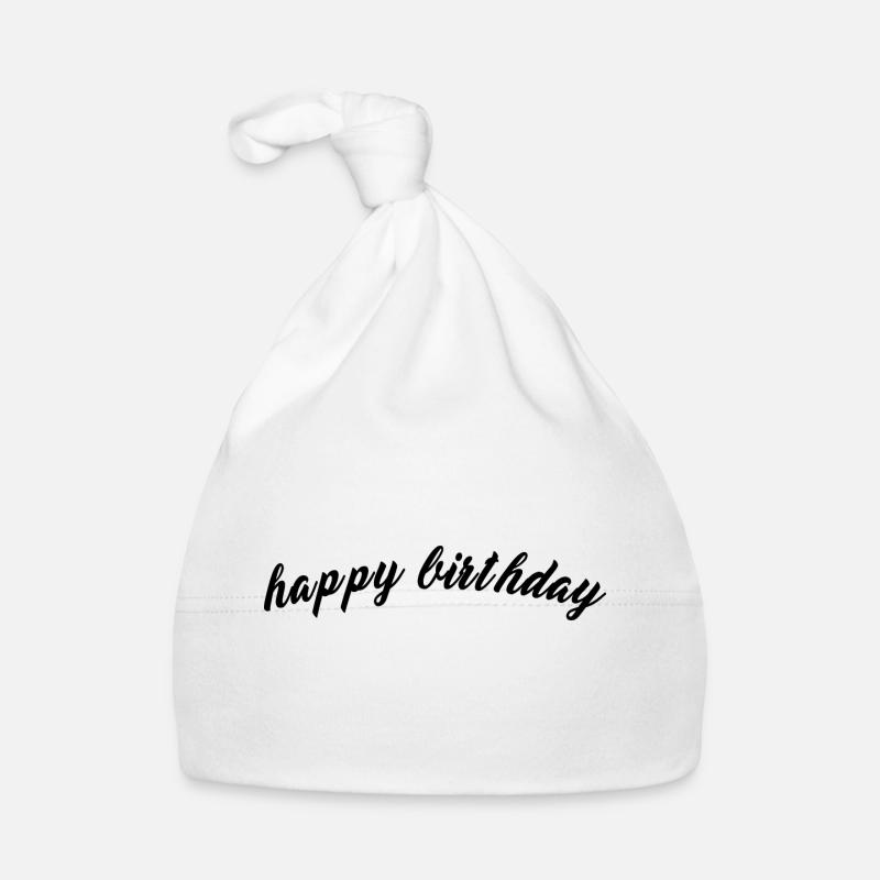 Bon anniversaire - Bonnet bio Bébé - blanc