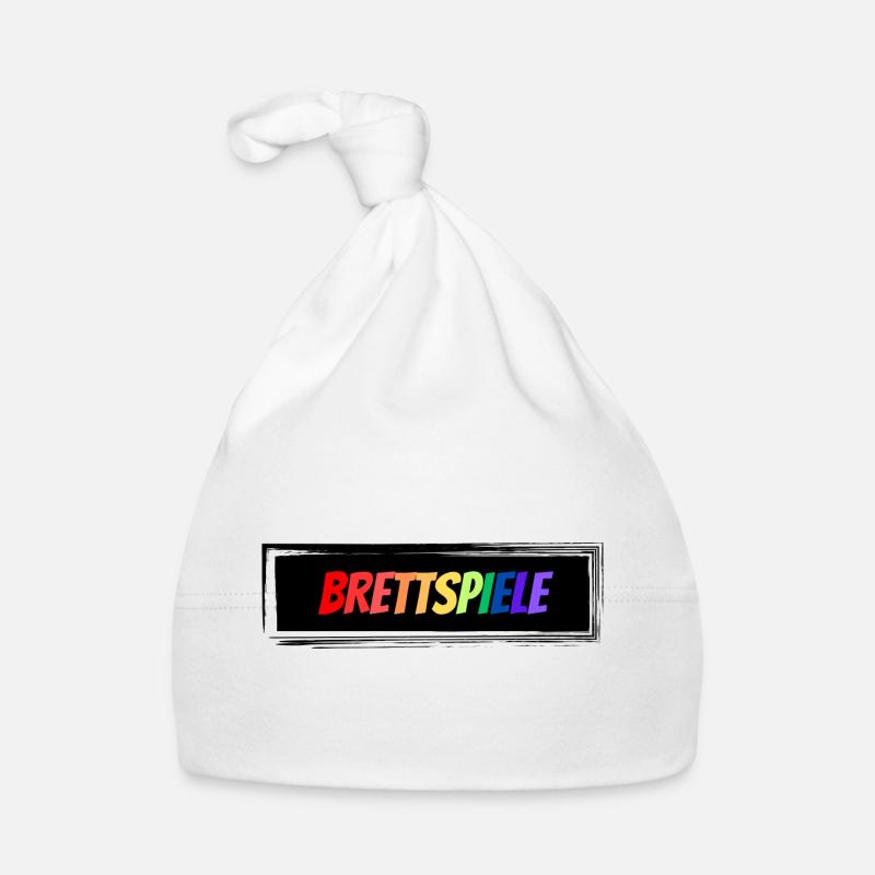 Brettspiele bunter Schriftzug Baby Bio-Mütze