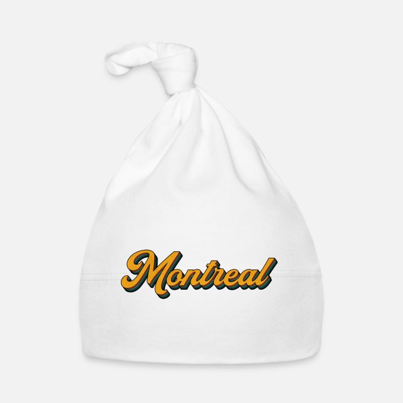 Montreal Retro Script Multicolor Shadow Organic Baby Cap