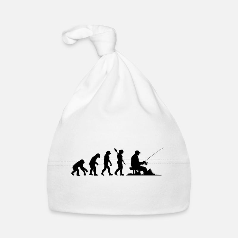 Funny Human Evolution Fisherman Fishing Lover Organic Baby Cap