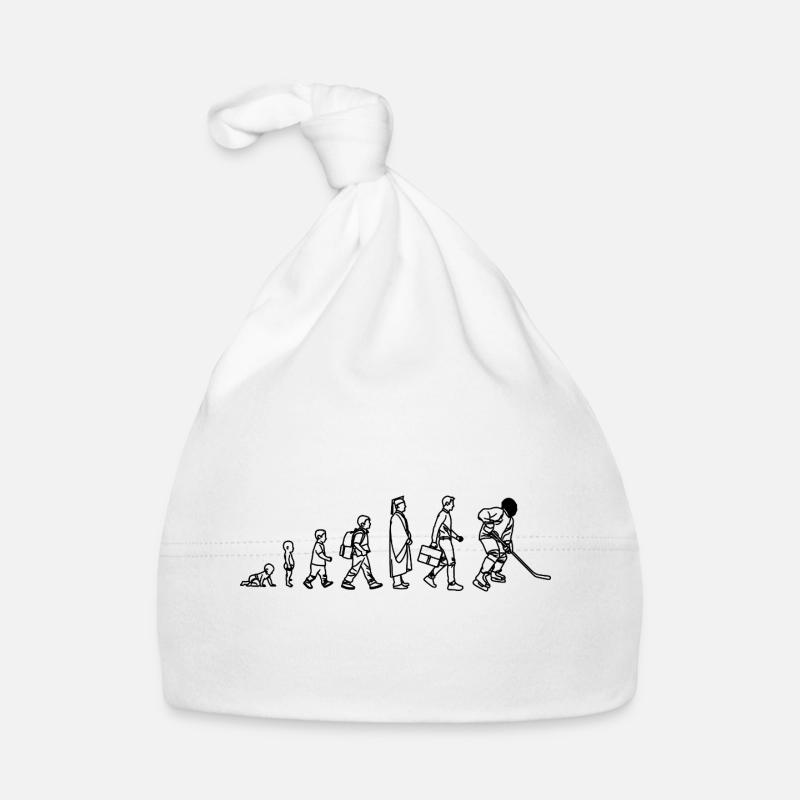 Evolution Eishockeyspieler - Baby Bio-Mütze - Weiß