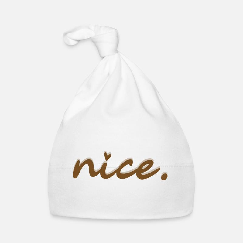 Belle (brune avec une ombre claire) - Bonnet bio Bébé - blanc