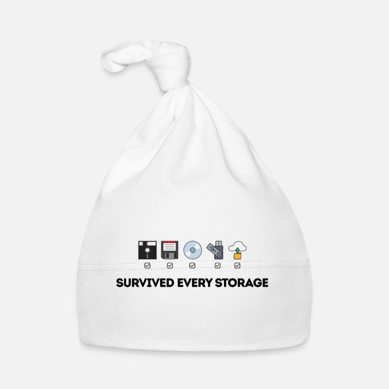 Data Storage Evolution - Tech Icons Organic Baby Cap