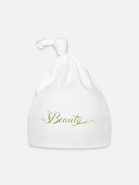Beauté Lettres, Design de la nature - Bonnet bio Bébé - blanc - Devant